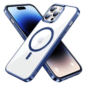 MagSafe kryt s modrým rámečkem a krytem na kameru pro iPhone 14 Pro