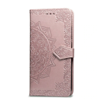 Knížkový obal pro mobil Xiaomi Redmi 13C - Ornament, Zlato-růžové 