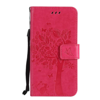 Zavírací pouzdro pro Xiaomi Redmi 13C - Kočka a strom, Růžové