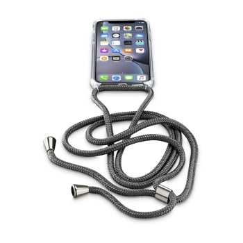 Zadní kryt Cellularline s černou šňůrkou na krk pro iPhone XR