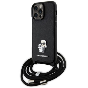 Kryt Karl Lagerfeld Apple iPhone 13 Pro Max HardCase Crossbody Saffiano Metal Pin black