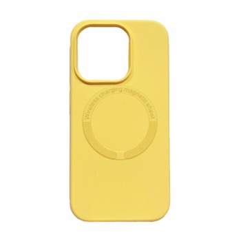 Barevný silikonový kryt MagSafe pro iPhone 14 Pro Max - Žlutý