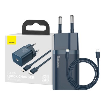 Baseus Super Si Quick Charger 1C 20W s kabelem USB-C pro Lightning 1m (modrý)