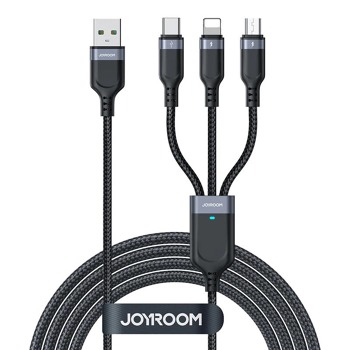 Kabel USB Multi-Use Joyroom S-1T3018A18 3v1 / 3,5A / 0,3 m (černý)