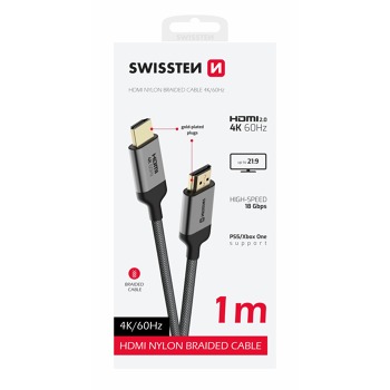 SWISSTEN KABEL HDMI NA HDMI 4K 60Hz 1,0 M