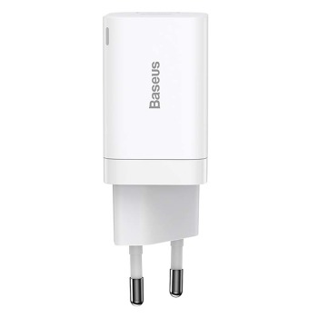Rychlonabíječka Baseus Super Si Pro USB + USB-C 30 W (bílá)