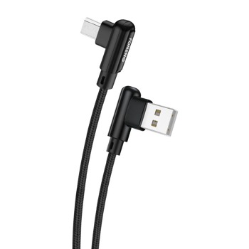 Foneng X70 úhlový kabel USB na Micro USB, 3A, 1 m (černý)