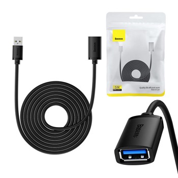 Prodlužovací kabel USB 3.0 Baseus samec-samice, řada AirJoy, 5 m (černý)