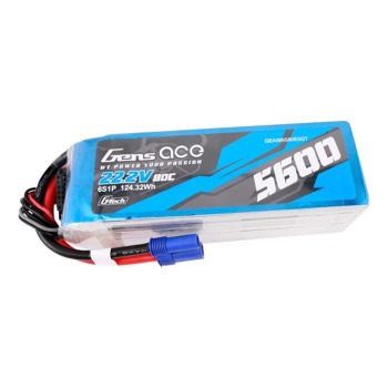 Gens ace G-Tech 5600mAh 80C 22,2V 6S1P Lipo Baterie s EC5 konektorem