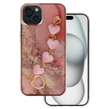 Kryt Glamour Strap pro iPhone 14 - Růžový