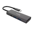 SWISSTEN USB-C HUB 4-IN-1 (USB-C 100W, HDMI 4K, 2x USB-A) ALUMINIUM