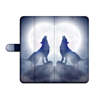 Knížkový obal pro Samsung Galaxy A7 (2017) - Vlk při úplňku