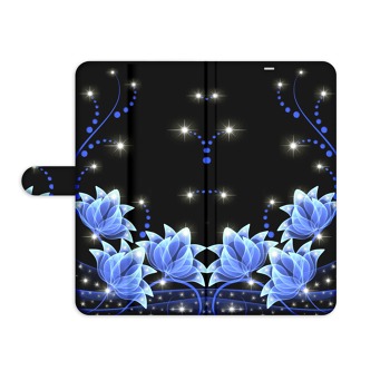 Knížkový obal na mobil Huawei Nova 5T - Modré květiny
