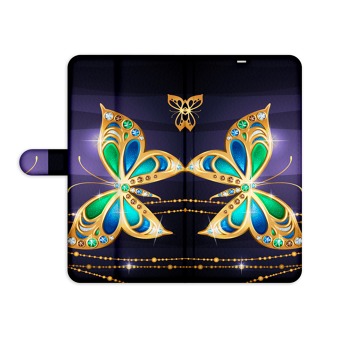 Knížkové pouzdro pro mobil iPhone 5 / 5S / SE - Drahokamový motýl