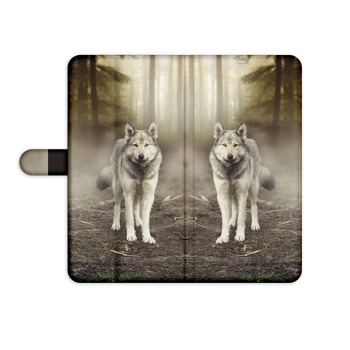 Knížkový obal pro mobil Samsung Galaxy A31 - Vlk v lese