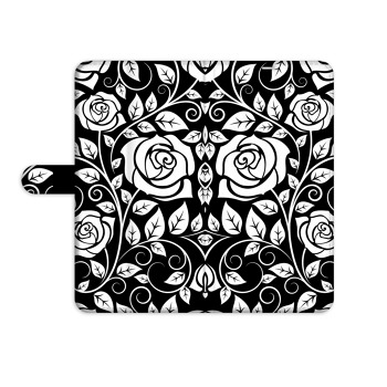 Knížkový obal na mobil Cubot X19 - Černobílé růže