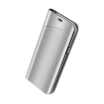 Zrcadlové flipové pouzdro pro Samsung Galaxy A40S - Stříbrné