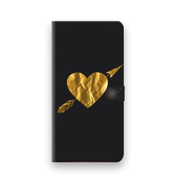 Pouzdro na mobil Huawei Y6 II Compact - Zlaté srdce s šípem