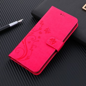 Knížkové pouzdro pro mobil Sony Xperia X Compact - Květina s motýlky, Červené