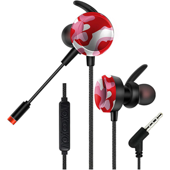 Herní sluchátka s mikrofonem GM-D4 - Kamuflážní, Červené